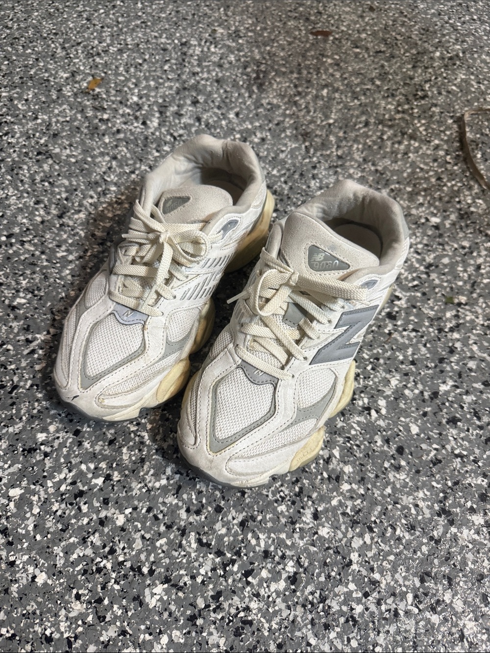 New Balance Kids Cream and Gray Athletic Sneakers